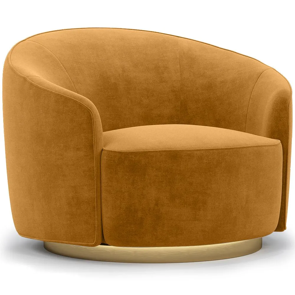 Sessel mit gebogenem Design - Bezug aus Samt - Herina image 8