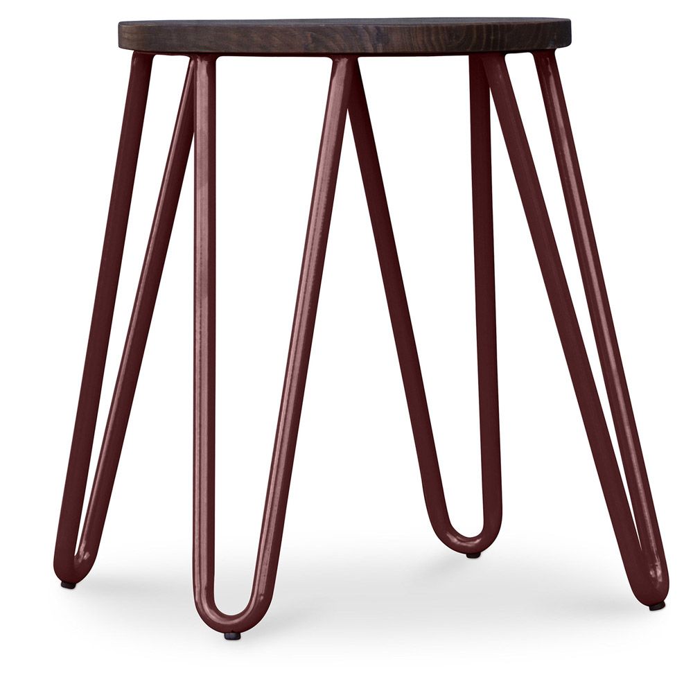 Hairpin Hocker - 42cm - Dunkles Holz und Metall  image 8