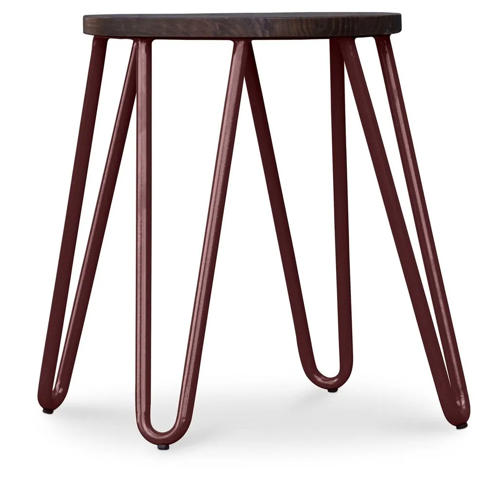 Hairpin Hocker - 42cm - Dunkles Holz und Metall  image 8