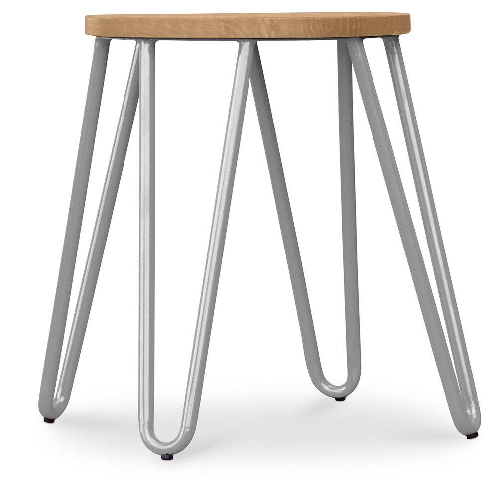 Hairpin Hocker - 42cm - Helles Holz und Metall image 8