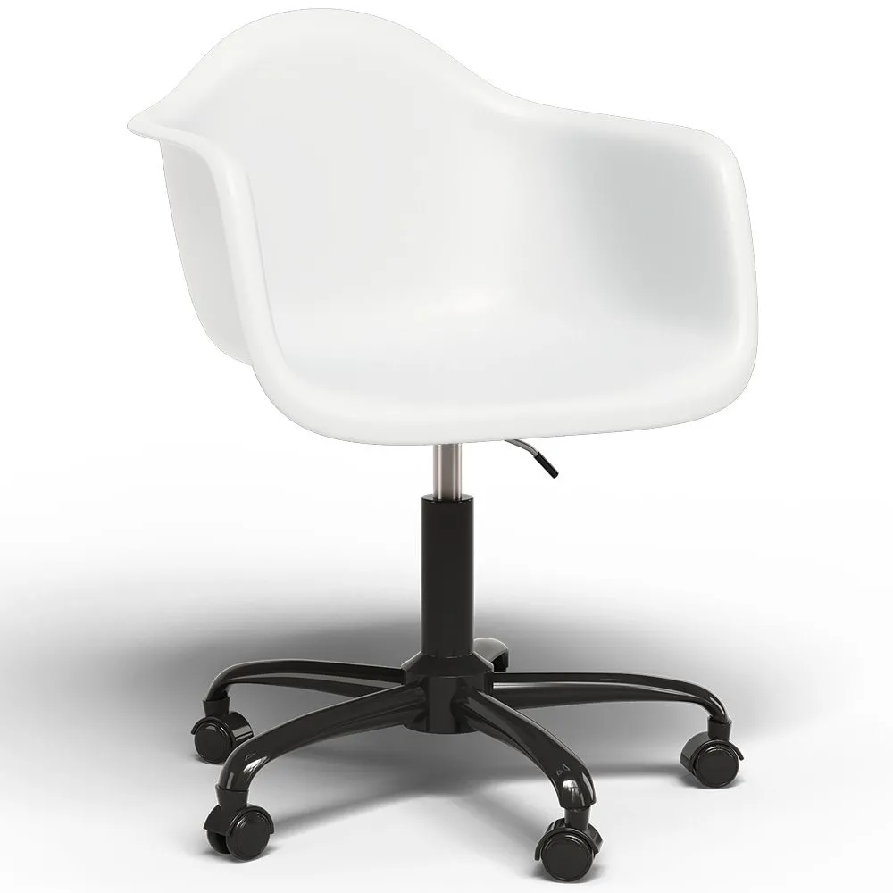 Bürostuhl mit Armlehnen - Drehstuhl mit Rollen - Weston Schwarz Gestell image 8