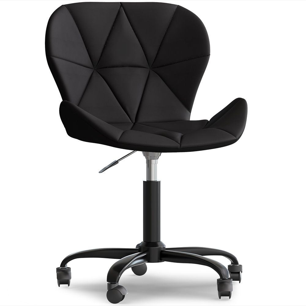  Bürostuhl mit Rädern - Drehstuhl - Kunstlederbezug - Schwarzes Wito-Gestell image 8