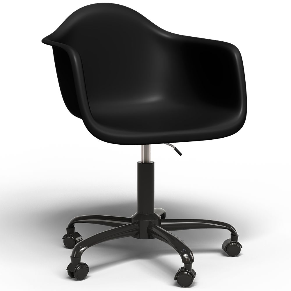 Bürostuhl mit Armlehnen - Drehstuhl mit Rollen - Weston Schwarz Gestell image 8