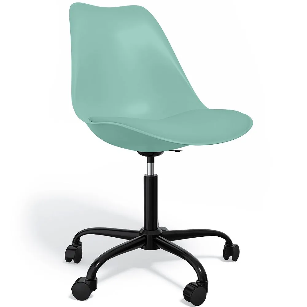 Bürostuhl mit Rollen - Drehbarer Schreibtischstuhl - Tulip Schwarz Gestell image 8