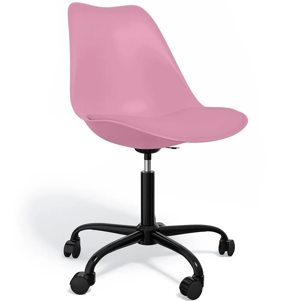 Bürostuhl mit Rollen - Drehbarer Schreibtischstuhl - Tulip Schwarz Gestell image 8