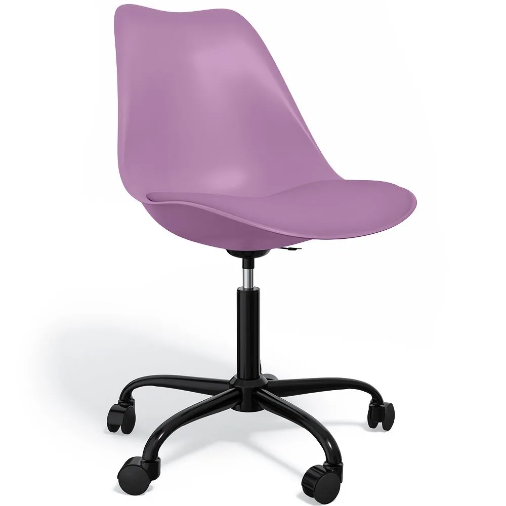Bürostuhl mit Rollen - Drehbarer Schreibtischstuhl - Tulip Schwarz Gestell image 8