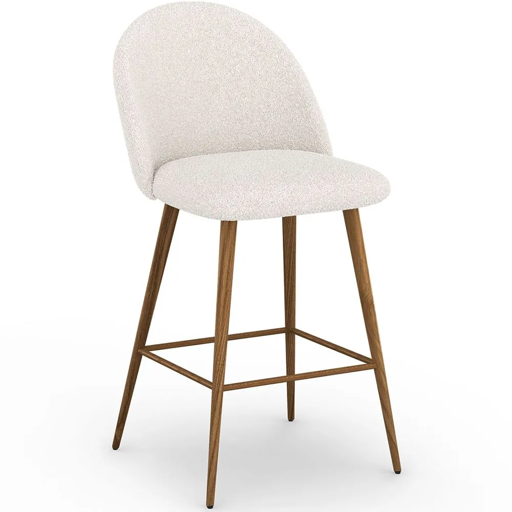 Hocker mit Bouclé-Stoff gepolstert - Skandinavisches Design - 66cm - Evelyne image 8