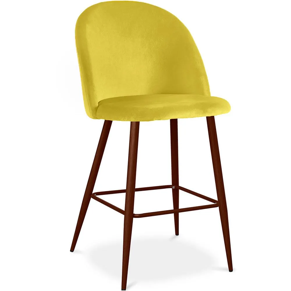 Samtgepolsterter Hocker - Skandinavisches Design - 66cm - Evelyne image 8