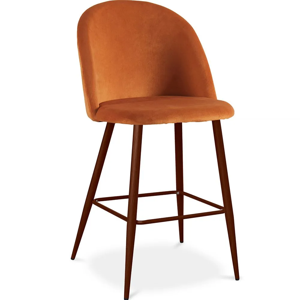 Samtgepolsterter Hocker - Skandinavisches Design - 66cm - Evelyne image 8