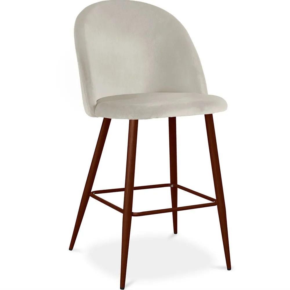 Samtgepolsterter Hocker - Skandinavisches Design - 66cm - Evelyne image 8
