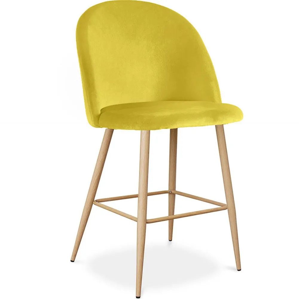 Hocker gepolstert mit Samt - Skandinavisches Design - 66cm - Evelyne image 8