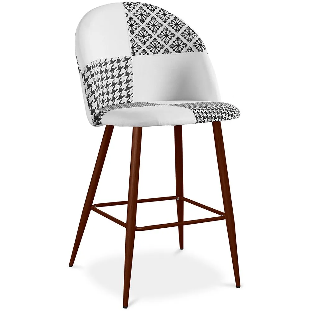 Patchwork-Polsterhocker - Skandinavischer Stil - Schwarz und Weiß - 66cm - Evelyne image 8