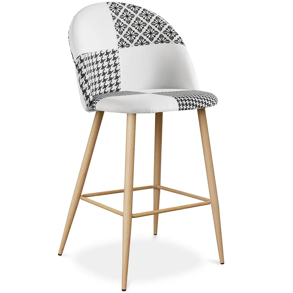 Patchwork-Polsterhocker - Skandinavischer Stil - Schwarz und Weiß - 66cm -  Evelyne image 8