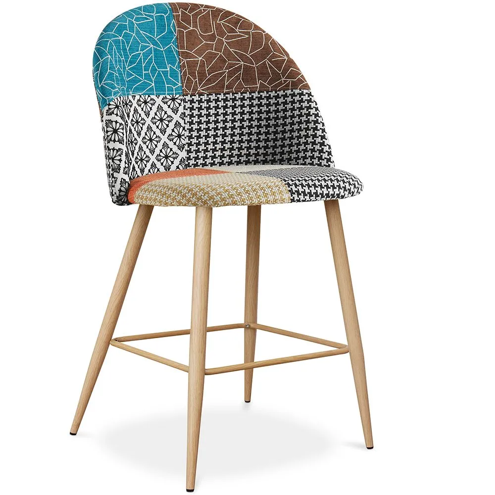 Gepolsterter Hocker im Patchwork-Stil - Skandinavischer Stil - 66cm -  Evelyne  image 8