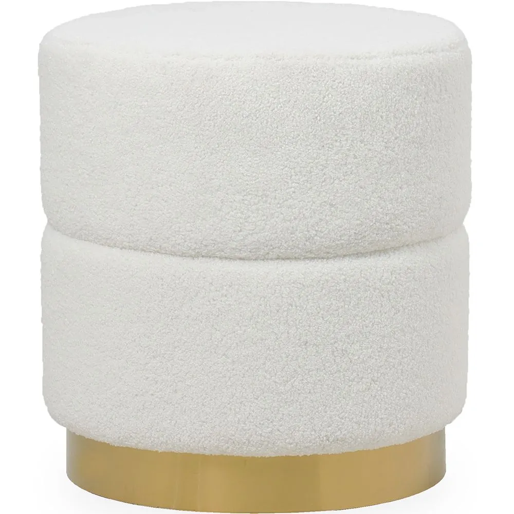 Runder Pouf bezogen mit Bouclé-Stoff - Gabby image 8