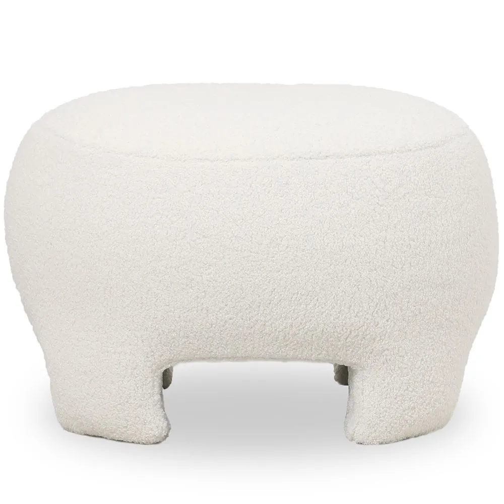 Gepolsterter Hocker - Pouf aus Bouclé-Stoff - Magnolia image 8
