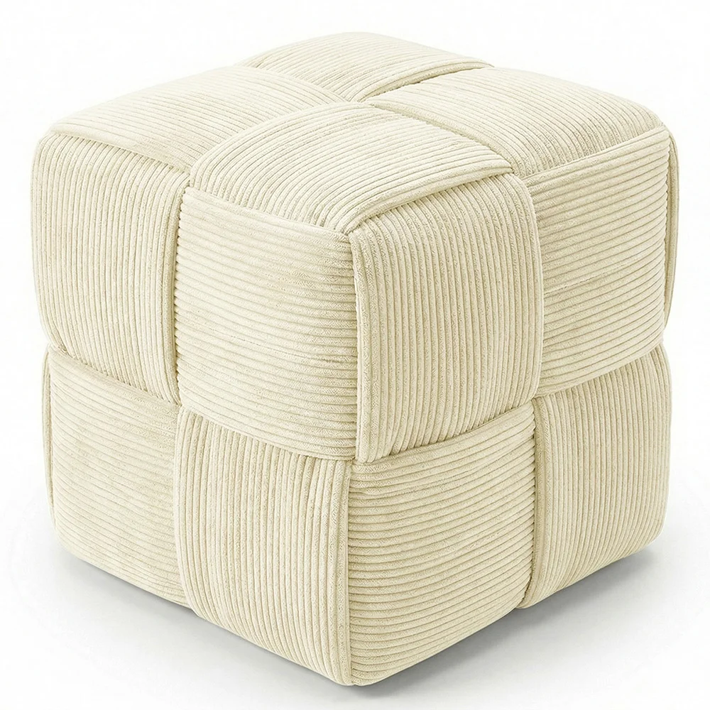 Quadratischer Pouf mit Kord-Bezug - Modernes Design - Cube image 8