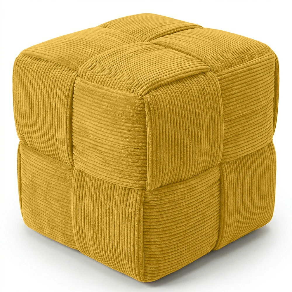 Quadratischer Pouf mit Kord-Bezug - Modernes Design - Cube image 8