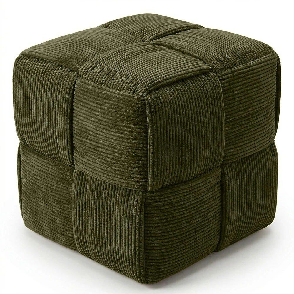 Quadratischer Pouf mit Kord-Bezug - Modernes Design - Cube image 8