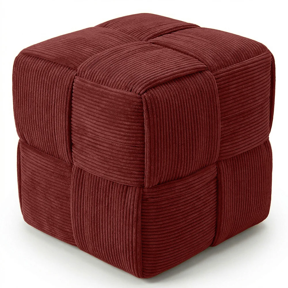 Quadratischer Pouf mit Kord-Bezug - Modernes Design - Cube image 8