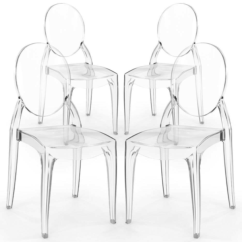 4er-Pack Esszimmerstühle Transparent - Estilo Victoria  image 8