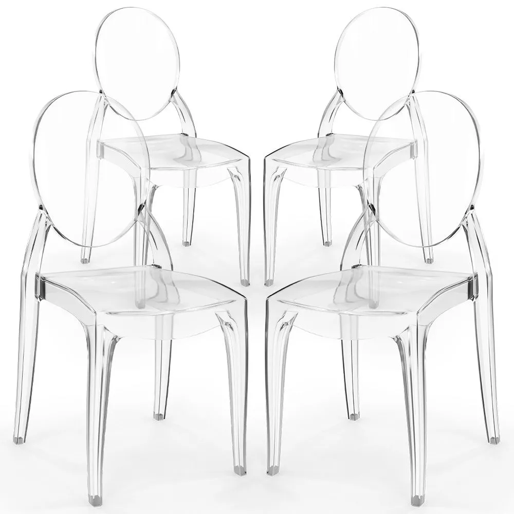 4er-Pack Esszimmerstühle Transparent - Estilo Victoria  image 8