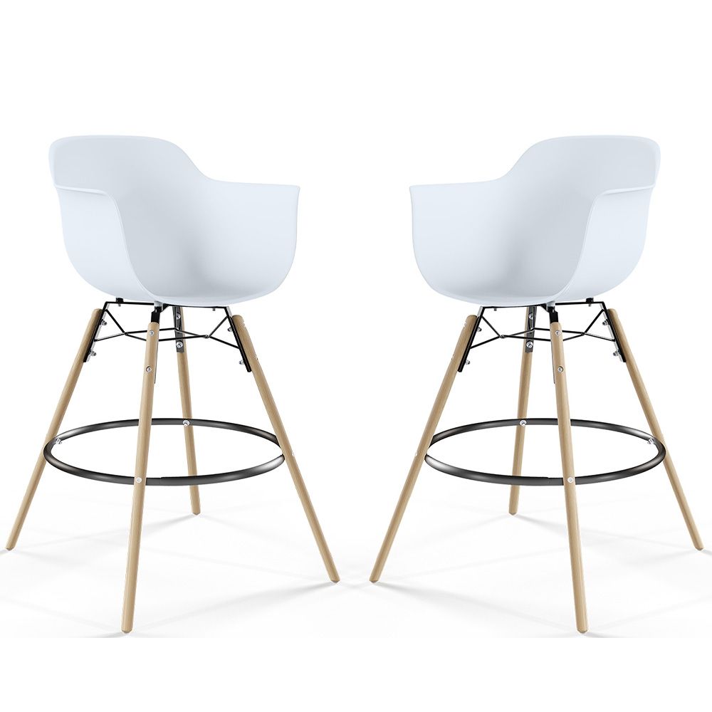 Barhocker - Skandinavisches Design - Holzbeine - 2er-Set - Nordika image 8