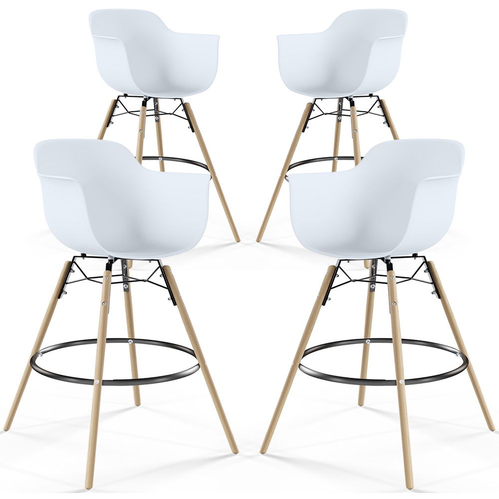 Barhocker - Skandinavisches Design - Holzbeine - 4er-Set - Nordika image 8