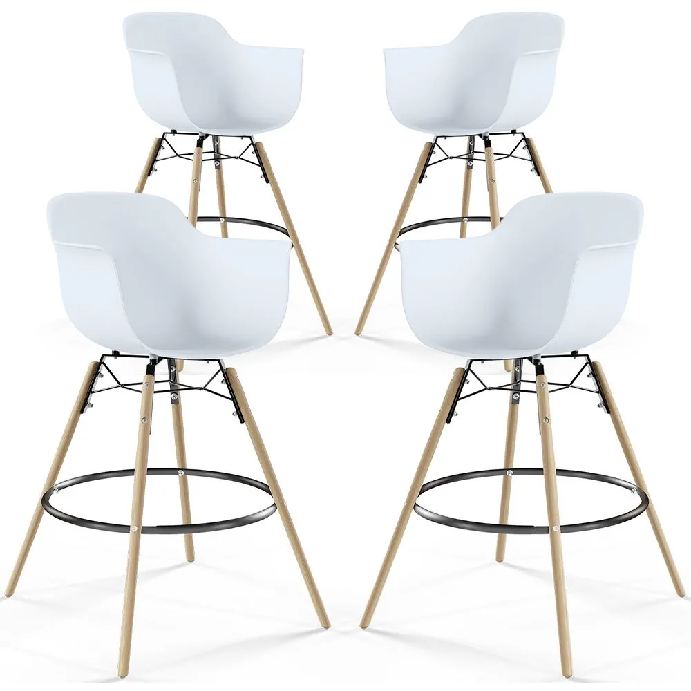 Barhocker - Skandinavisches Design - Holzbeine - 4er-Set - Nordika image 8