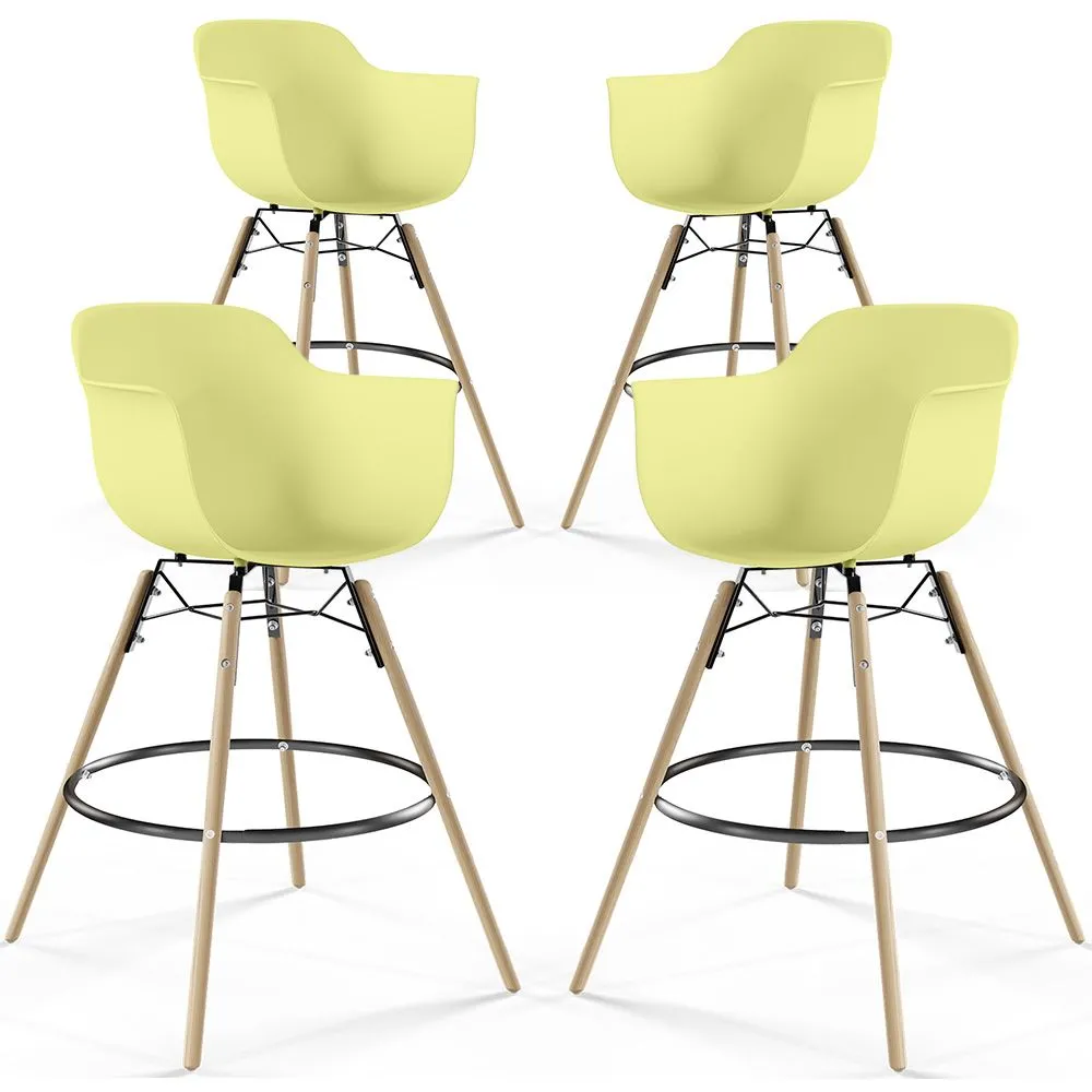 Barhocker - Skandinavisches Design - Holzbeine - 4er-Set - Nordika image 8