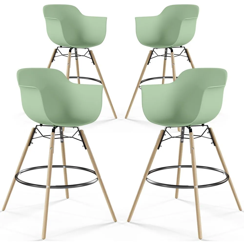 Barhocker - Skandinavisches Design - Holzbeine - 4er-Set - Nordika image 8
