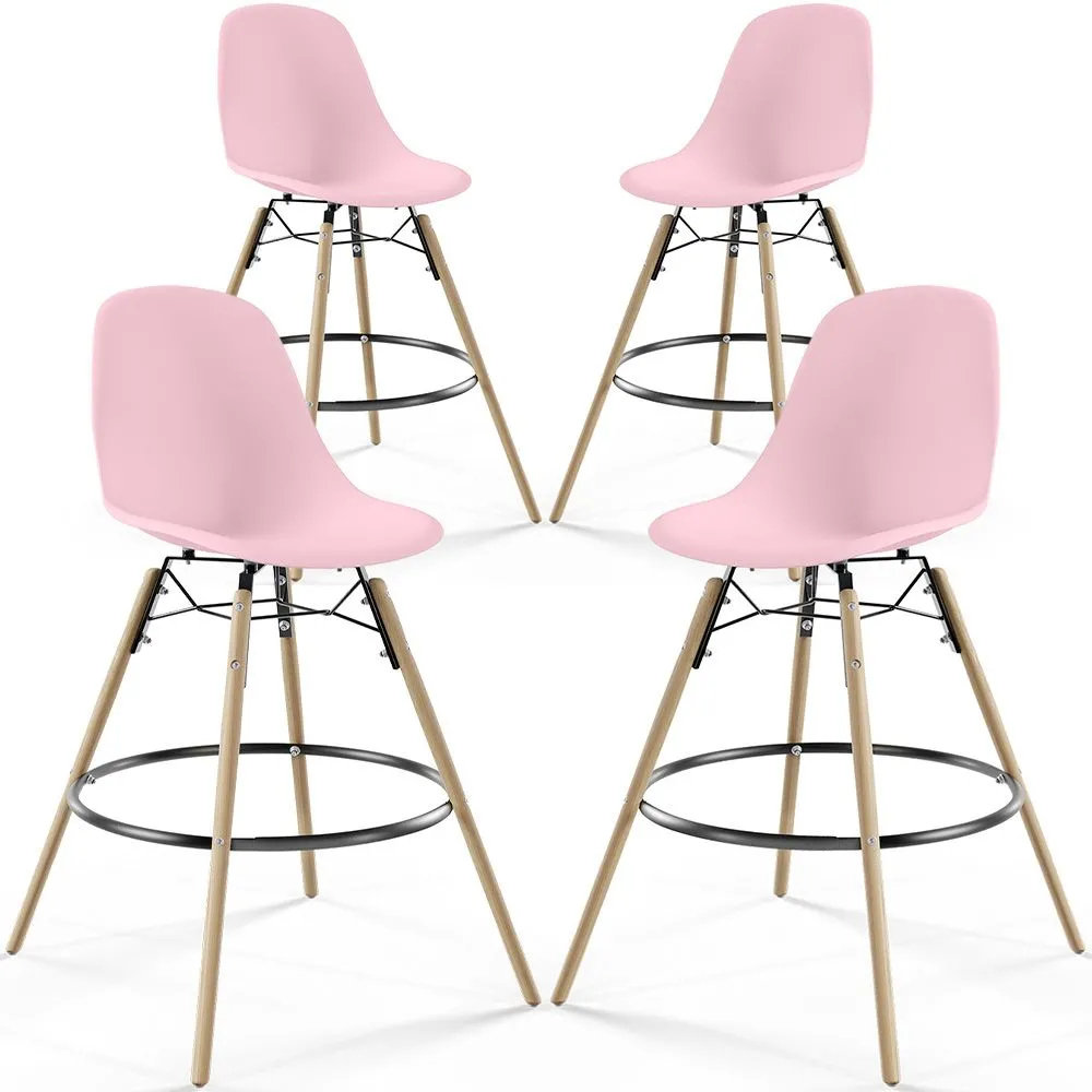 Barhocker - Skandinavisches Design - Holzbeine - 4er-Set - Skögur image 8