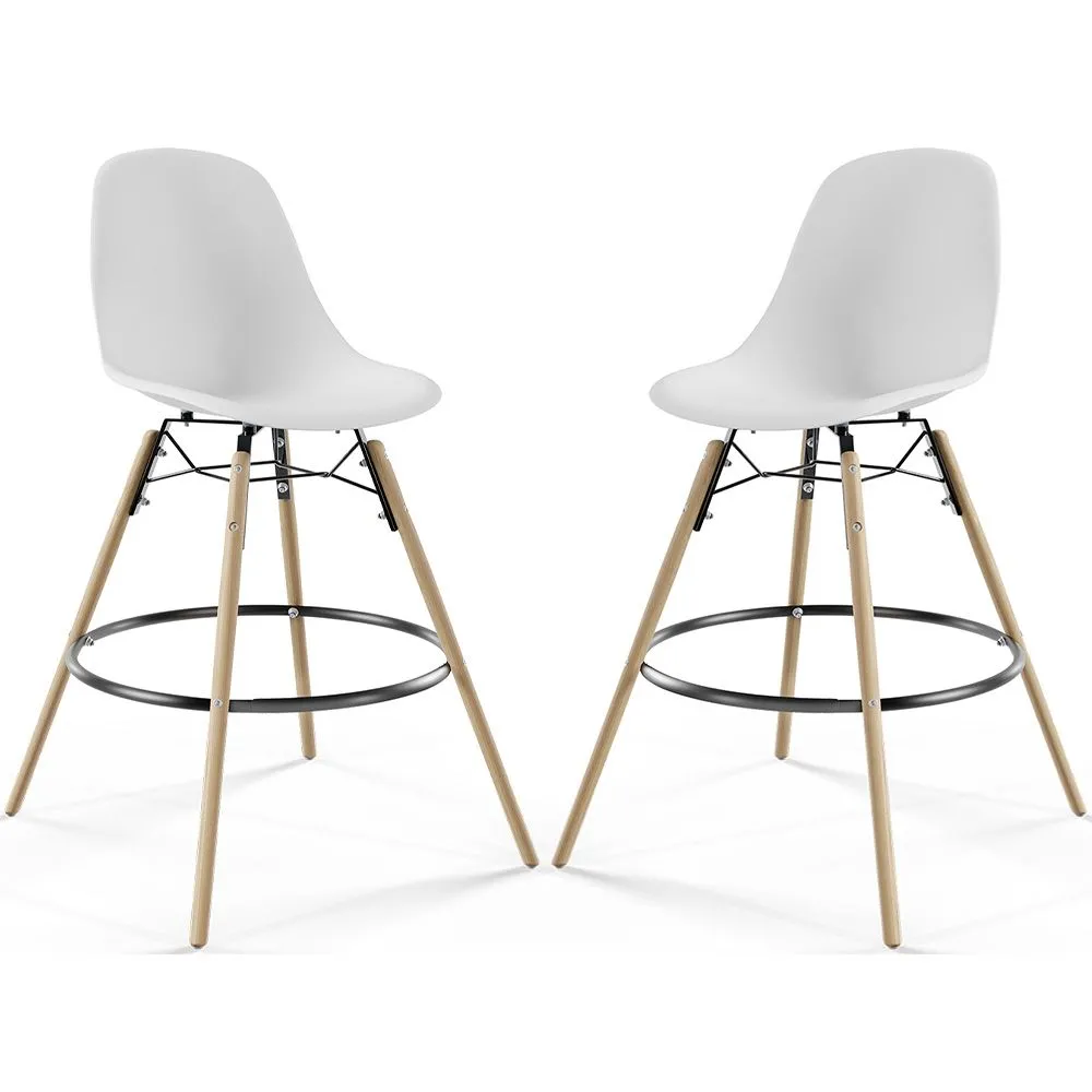 Barhocker - Skandinavisches Design - Holzbeine - 2er-Set - Skögur image 8