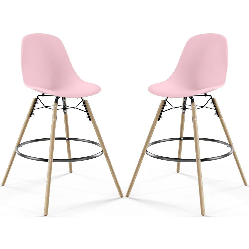 Barhocker - Skandinavisches Design - Holzbeine - 2er-Set - Skögur image 8