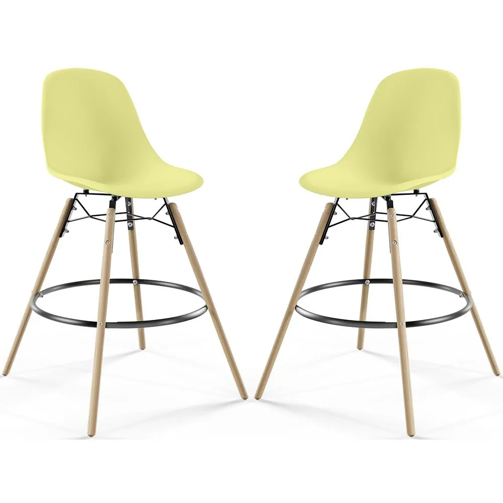 Barhocker - Skandinavisches Design - Holzbeine - 2er-Set - Skögur image 8