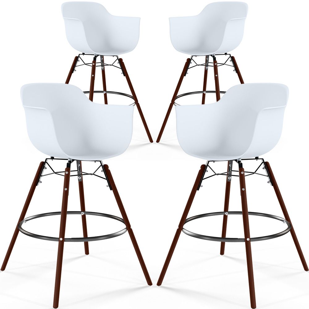 Barhocker - Skandinavisches Design - Dunkle Holzbeine - 4er-Set - Nordika image 8
