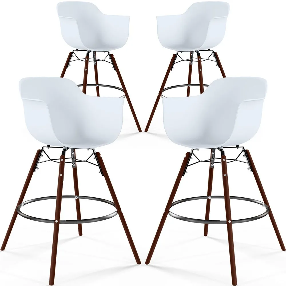 Barhocker - Skandinavisches Design - Dunkle Holzbeine - 4er-Set - Nordika image 8
