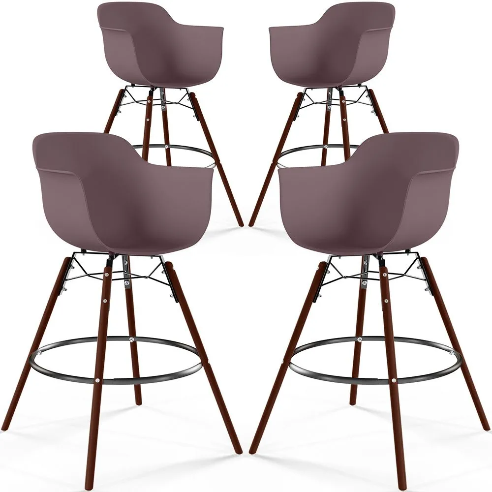 Barhocker - Skandinavisches Design - Dunkle Holzbeine - 4er-Set - Nordika image 8