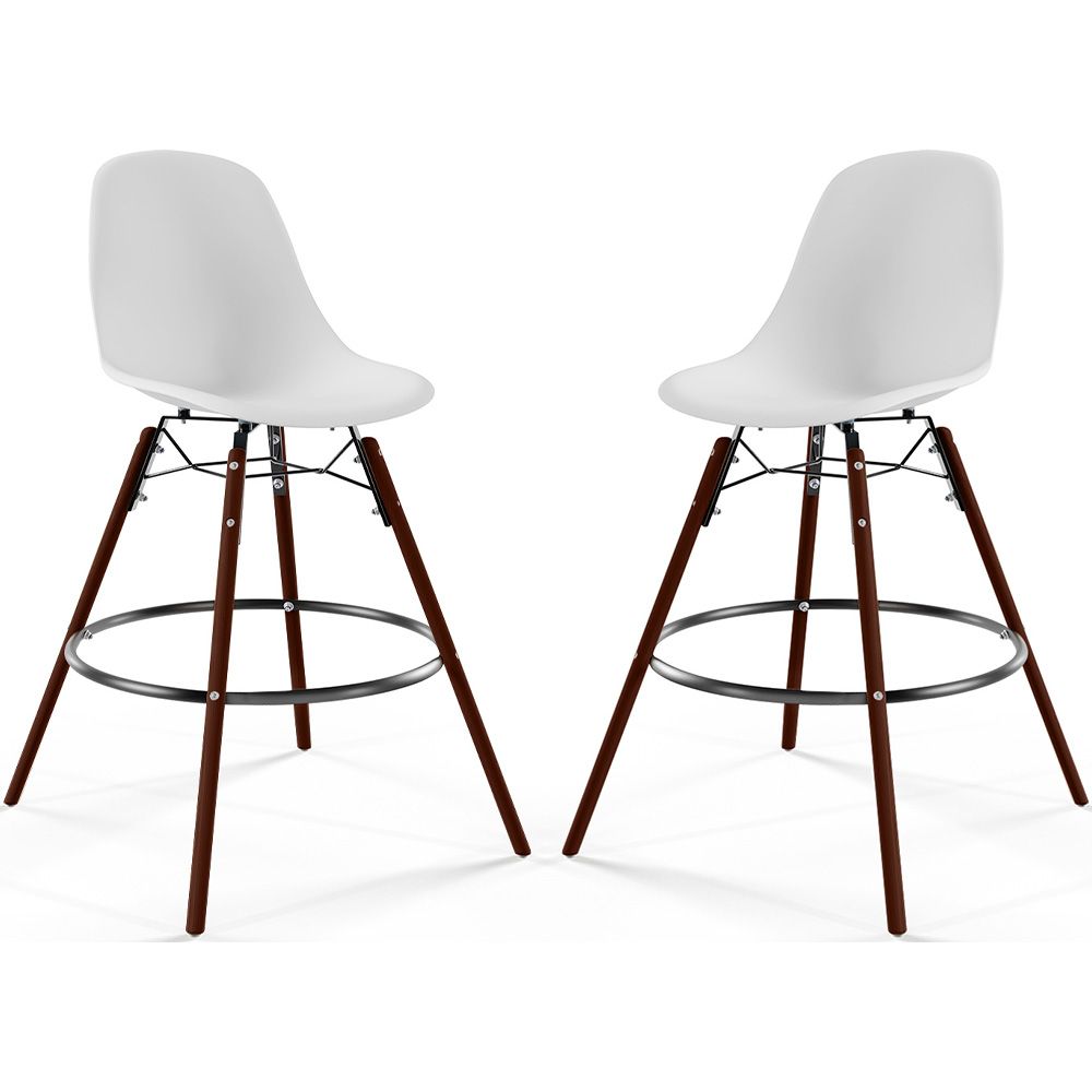 Barhocker - Skandinavisches Design - Dunkle Holzbeine - 2er-Set - Skögur image 8