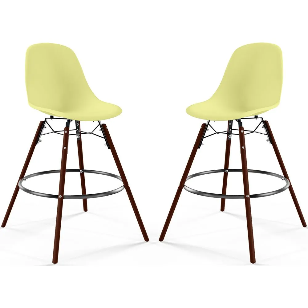 Barhocker - Skandinavisches Design - Dunkle Holzbeine - 2er-Set - Skögur image 8