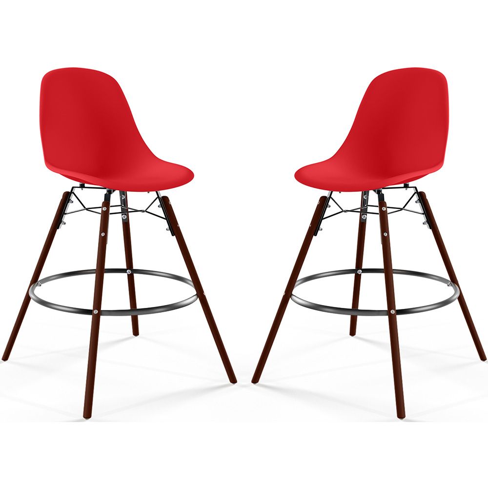 Barhocker - Skandinavisches Design - Dunkle Holzbeine - 2er-Set - Skögur image 8