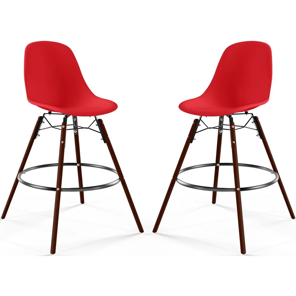 Barhocker - Skandinavisches Design - Dunkle Holzbeine - 2er-Set - Skögur image 8