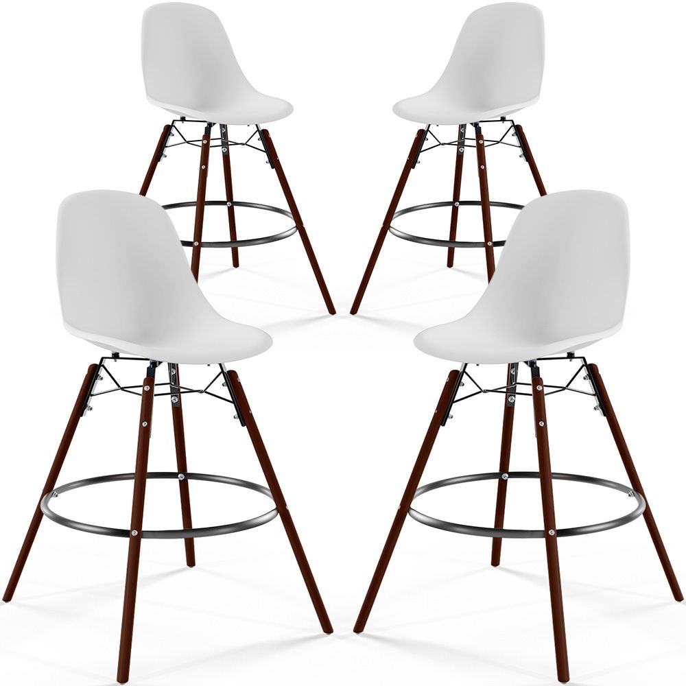 Esszimmerhocker - Skandinavisches Design - Dunkle Holzbeine - 4er-Set - Skögur image 8