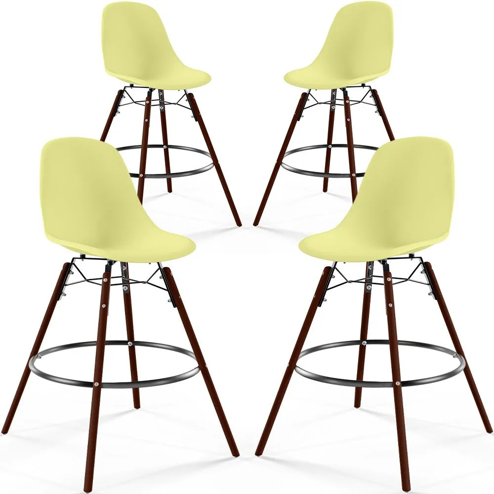 Esszimmerhocker - Skandinavisches Design - Dunkle Holzbeine - 4er-Set - Skögur image 8