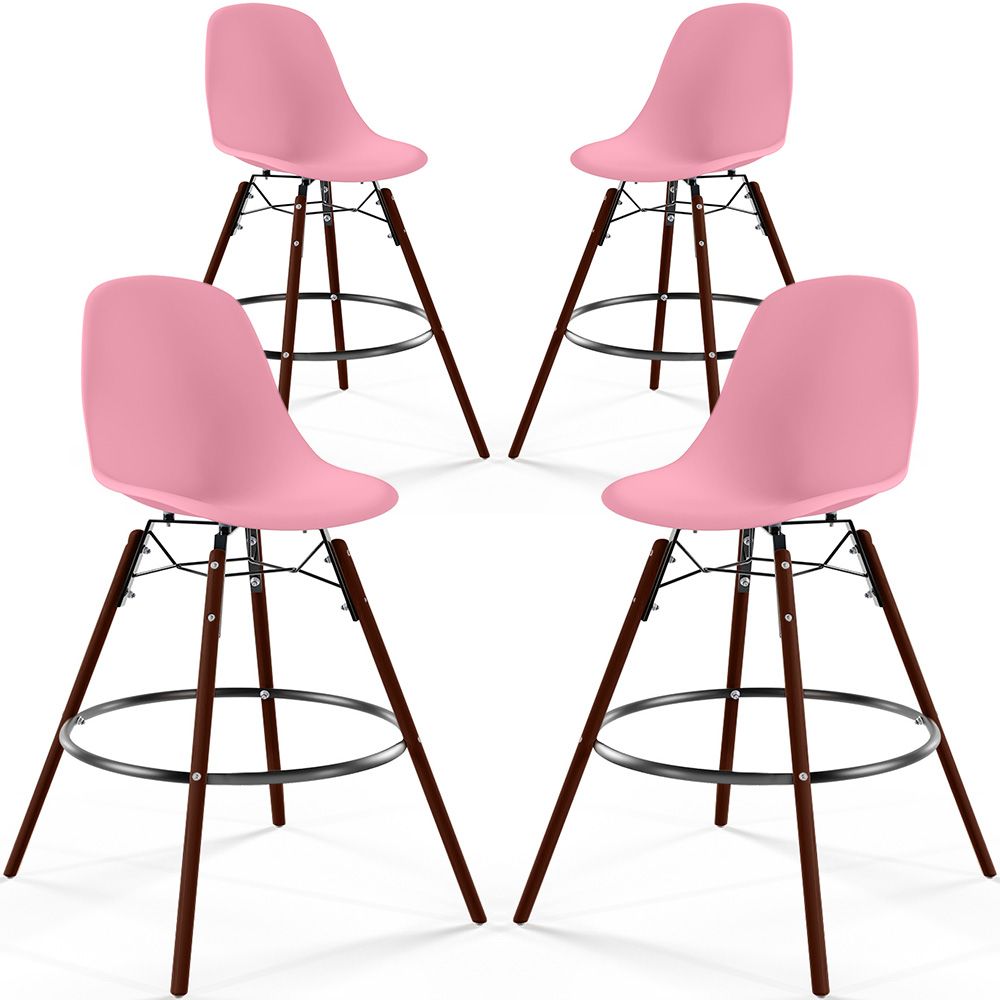 Esszimmerhocker - Skandinavisches Design - Dunkle Holzbeine - 4er-Set - Skögur image 8