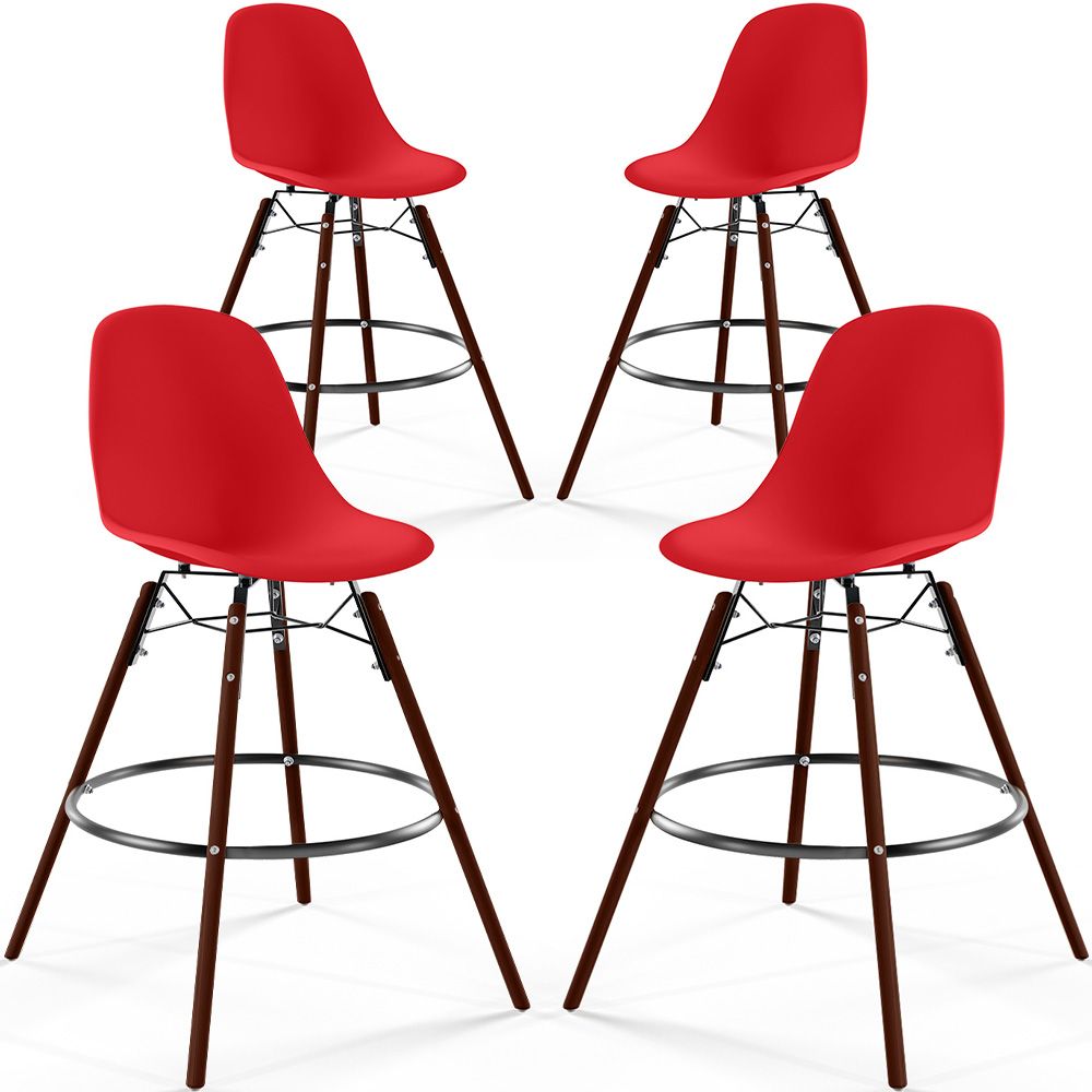 Esszimmerhocker - Skandinavisches Design - Dunkle Holzbeine - 4er-Set - Skögur image 8