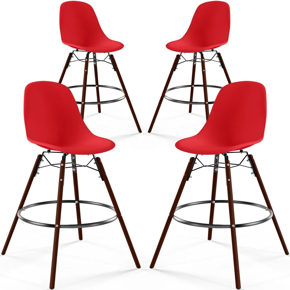 Esszimmerhocker - Skandinavisches Design - Dunkle Holzbeine - 4er-Set - Skögur image 8