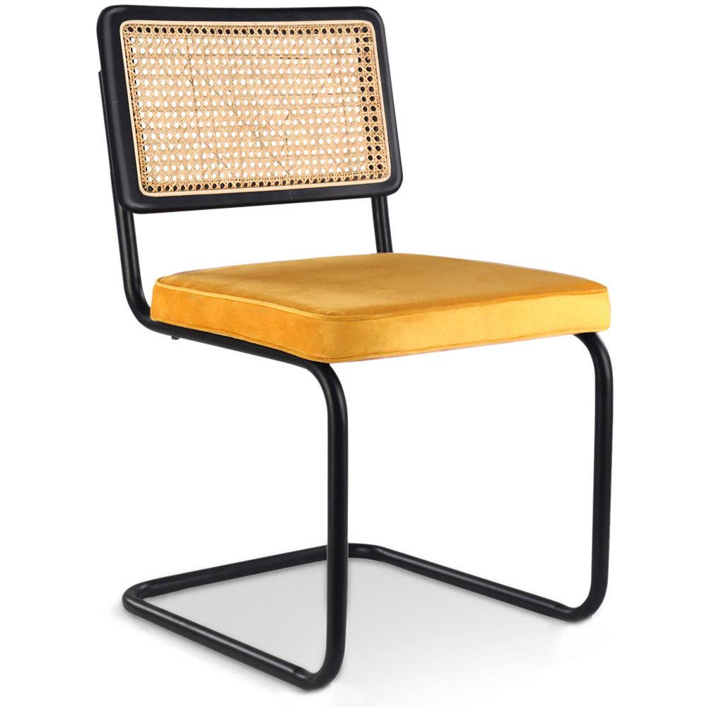 Esszimmerstuhl - Samtpolsterung - Holz & Rattan - Nuova edizione - Puila image 8