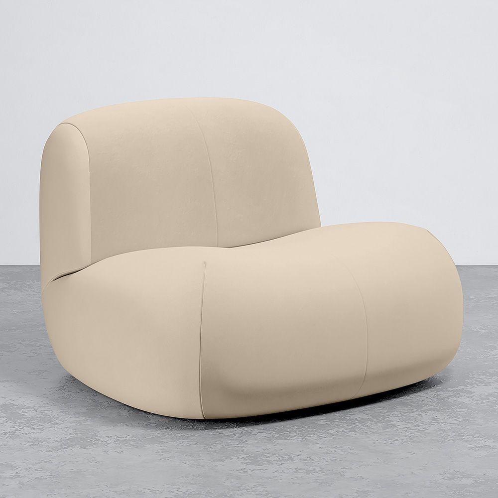 Moderner Minimalistischer Sessel mit Geschwungenem Design und Samtbezug - Komfort und Zeitgenössischer Stil - Büba image 8