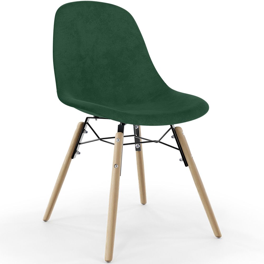 Esszimmerstuhl aus Samt - Skandinavisches Design und Holzbeine - Skögur image 8